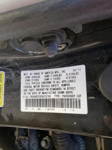 2012 ACURA TL 19UUA8F5XCA032180