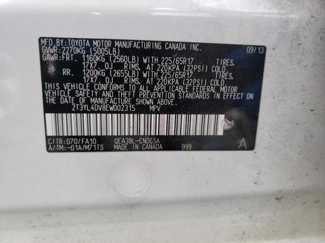 2014 TOYOTA RAV4 EV 2T3YL4DV8EW002315
