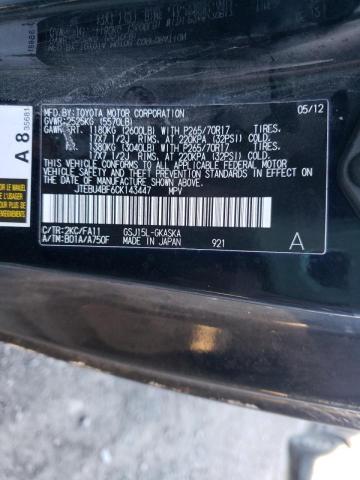 2012 TOYOTA FJ CRUISER JTEBU4BF6CK143447
