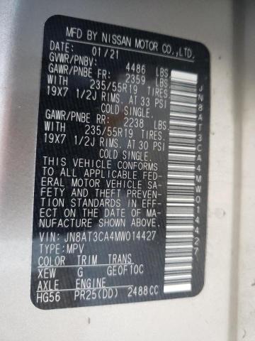 2021 NISSAN ROGUE SL JN8AT3CA4MW014427