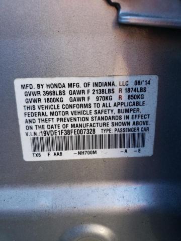 2015 ACURA ILX 20 19VDE1F38FE007328