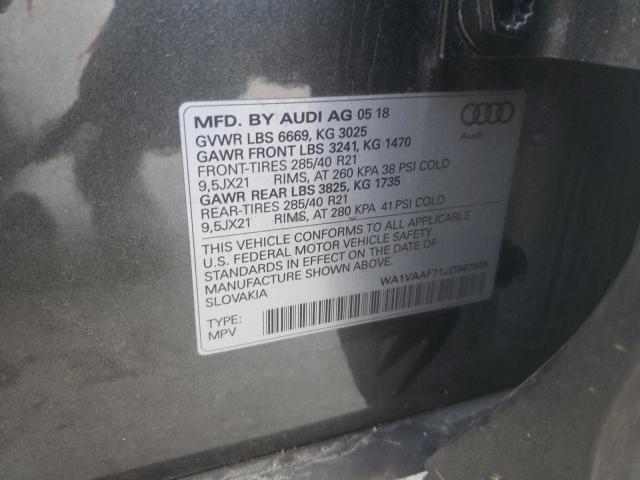 VIN WA1VAAF71JD047605 2018 Audi Q7, Prestige no.10