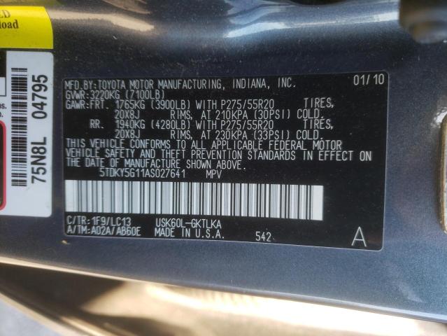 2010 TOYOTA SEQUOIA LI 5TDKY5G11AS027641