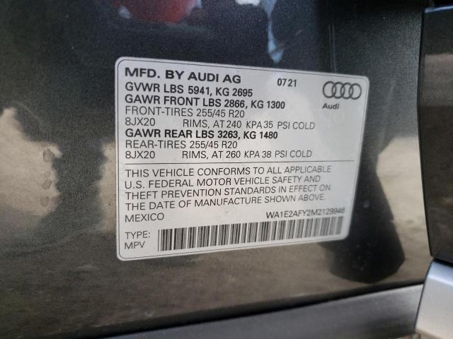 2021 AUDI Q5 E PREMI WA1E2AFY2M2129946