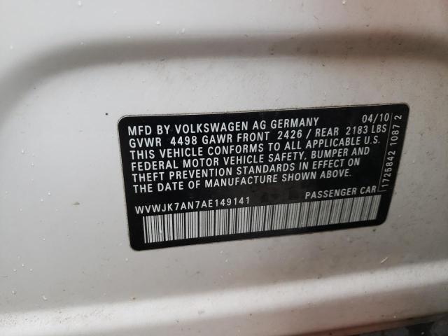 2010 VOLKSWAGEN PASSAT KOM WVWJK7AN7AE149141