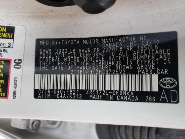 2017 TOYOTA COROLLA L - 2T1BURHE2HC872523