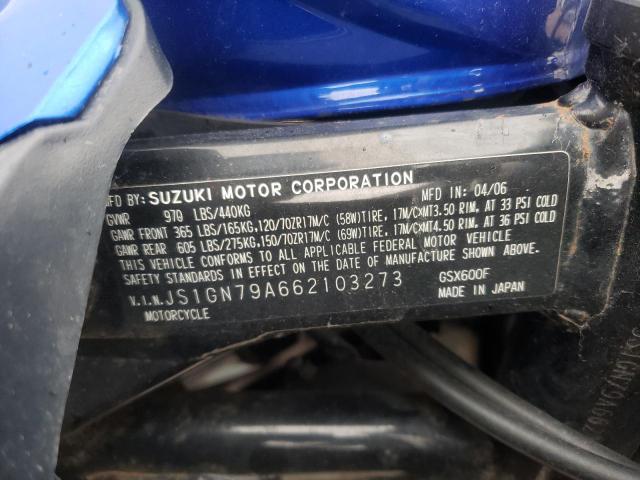 2006 SUZUKI GSX600 F - JS1GN79A662103273