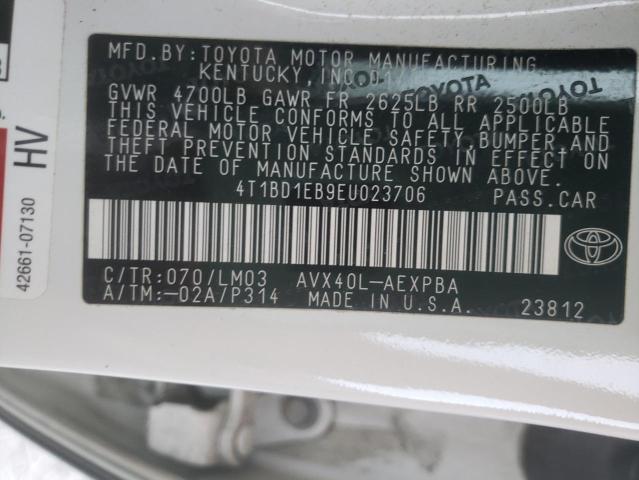 2014 TOYOTA AVALON HYB 4T1BD1EB9EU023706