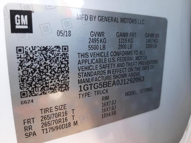 2018 GMC CANYON 1GTG5BEA0J1292063