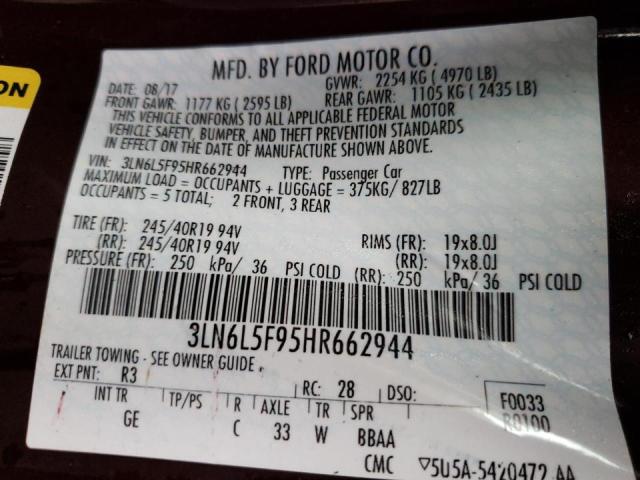 2017 LINCOLN MKZ RESERV 3LN6L5F95HR662944