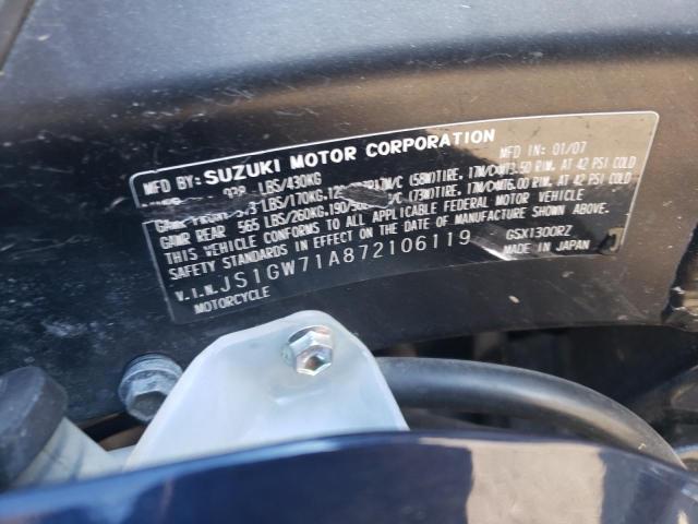 2007 SUZUKI GSX1300 RZ JS1GW71A872106119