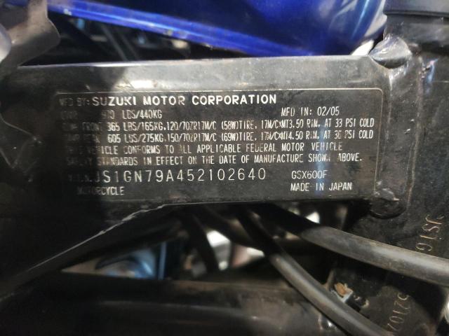 2005 SUZUKI GSX600 F JS1GN79A452102640
