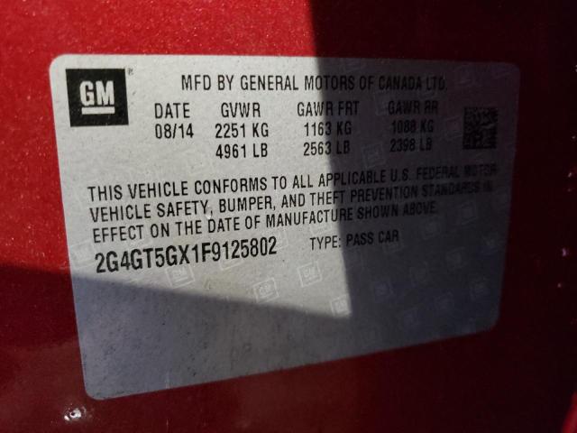 2015 BUICK REGAL GS 2G4GT5GX1F9125802