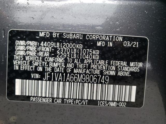 2021 SUBARU WRX JF1VA1A66M9806749