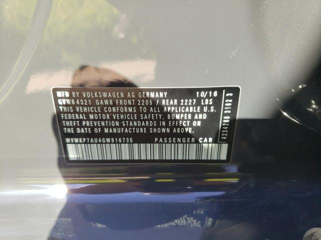 2016 VOLKSWAGEN E-GOLF SE WVWKP7AU4GW916735