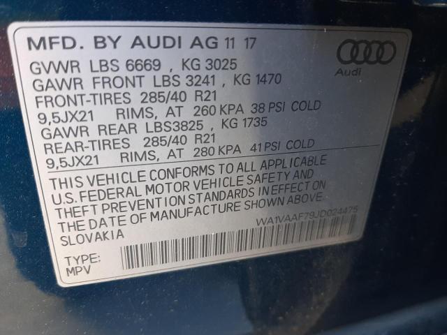 VIN WA1VAAF79JD024475 2018 Audi Q7, Prestige no.10