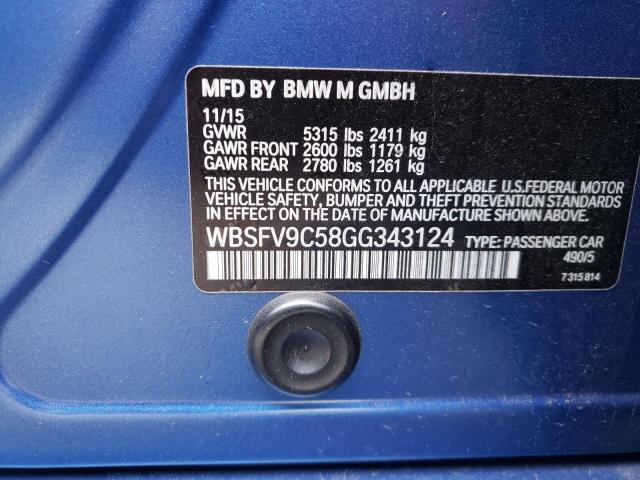 2016 BMW M5 WBSFV9C58GG343124
