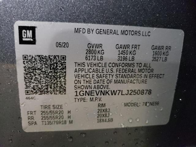 2020 CHEVROLET TRAVERSE H 1GNEVNKW7LJ250878