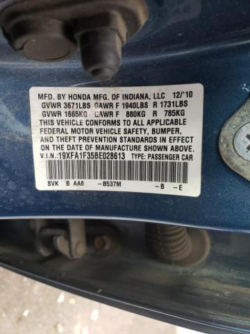 2011 HONDA CIVIC VP 19XFA1F35BE028613