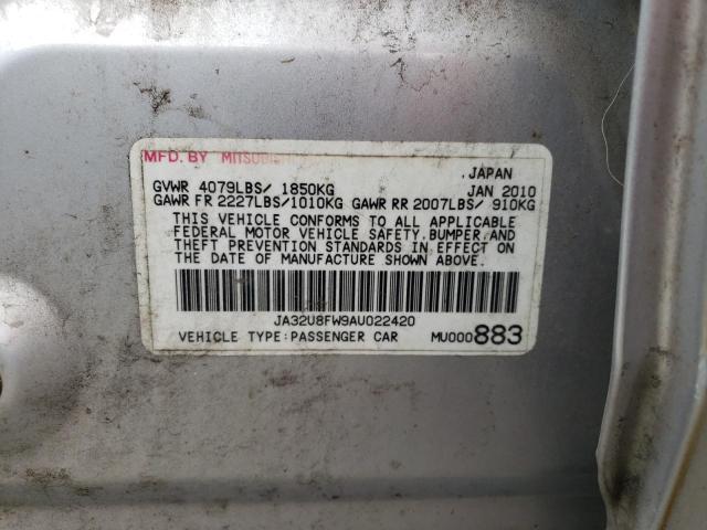 2010 MITSUBISHI LANCER GTS JA32U8FW9AU022420