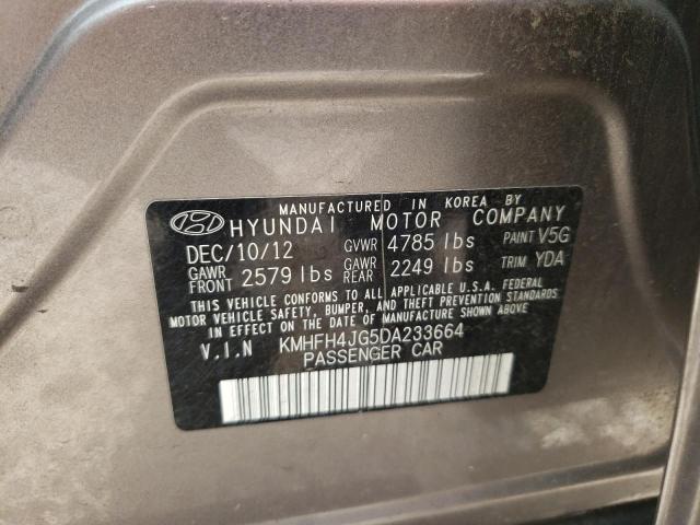 2013 HYUNDAI AZERA GLS KMHFH4JG5DA233664