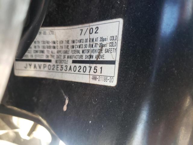 2003 YAMAHA XV1600 AS JYAVP02E53A020751