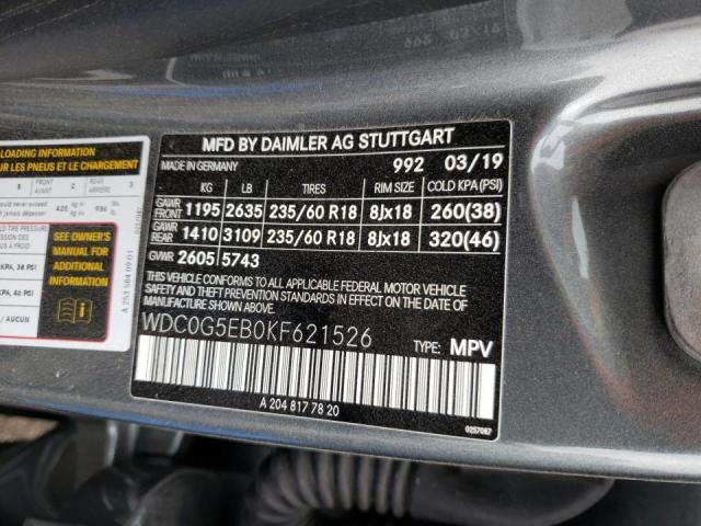 2019 MERCEDES-BENZ GLC 350E WDC0G5EB0KF621526