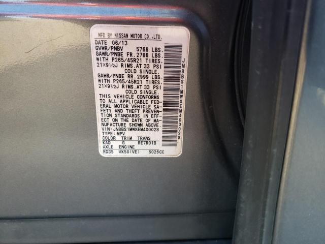 2014 INFINITI QX70 JN8BS1MWXEM400028