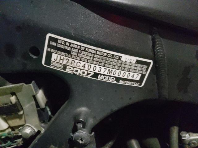 2007 HONDA CBR600 RR JH2PC40037M000047