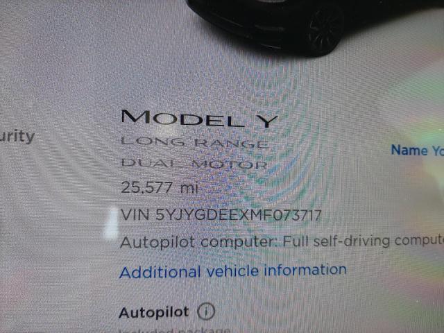 2021 TESLA MODEL Y 5YJYGDEEXMF073717