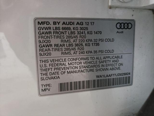 VIN WA1LAAF77JD025924 2018 Audi Q7, Premium Plus no.10