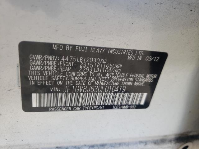 2013 SUBARU IMPREZA WR JF1GV8J63DL010419