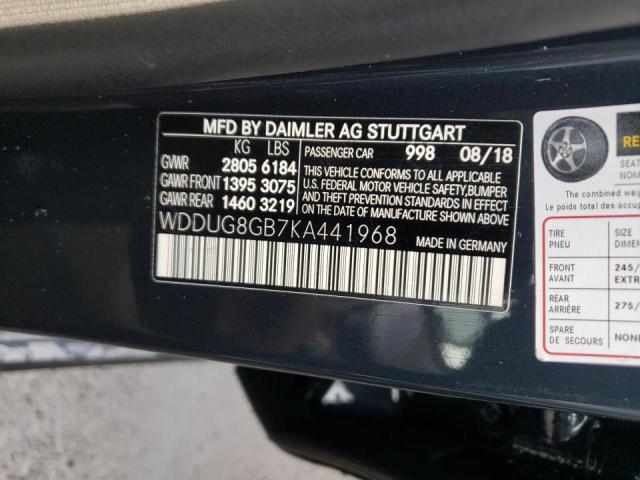 2019 MERCEDES-BENZ S 560 4MAT WDDUG8GB7KA441968