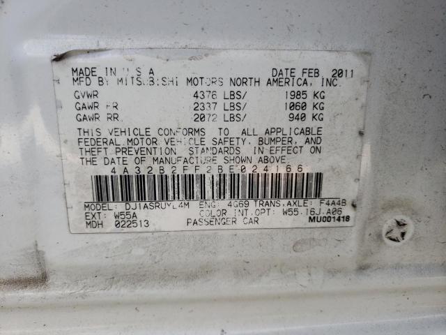 2011 MITSUBISHI GALANT FE 4A32B2FF2BE024166