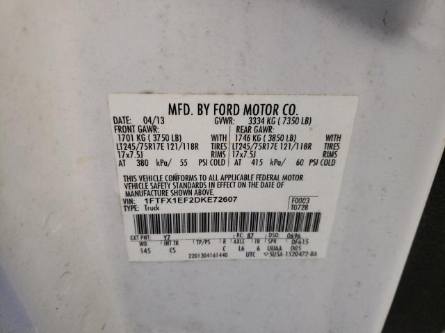 2013 FORD F150 XL 1FTFX1EF2DKE72607