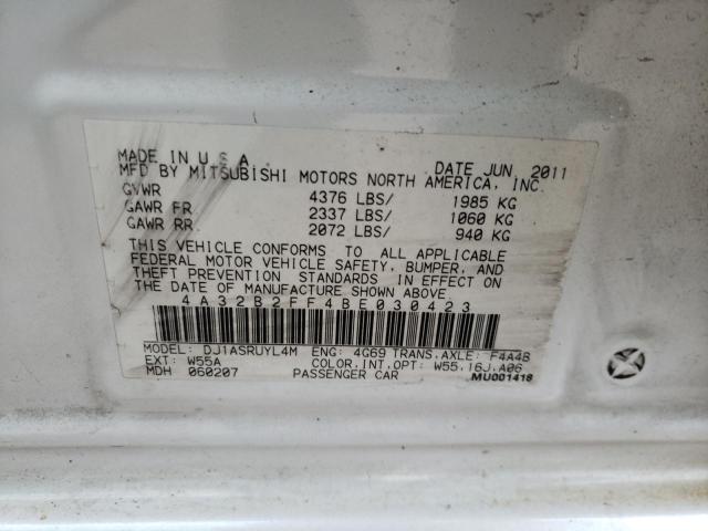 2011 MITSUBISHI GALANT FE 4A32B2FF4BE030423