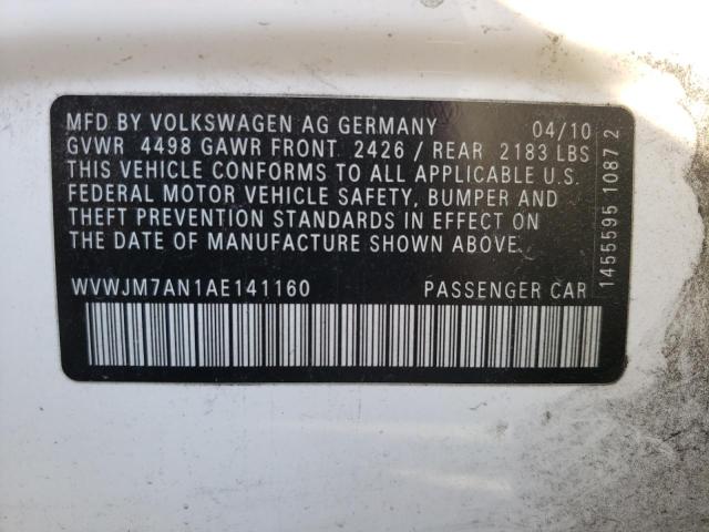 2010 VOLKSWAGEN PASSAT KOM WVWJM7AN1AE141160
