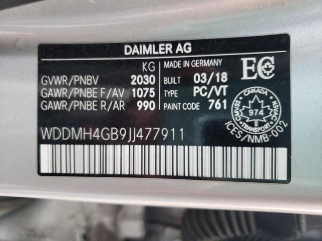 2018 MERCEDES-BENZ B 250 4MAT WDDMH4GB9JJ477911