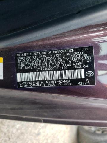 2012 TOYOTA SCION IQ JTNJJXB02CJ011146