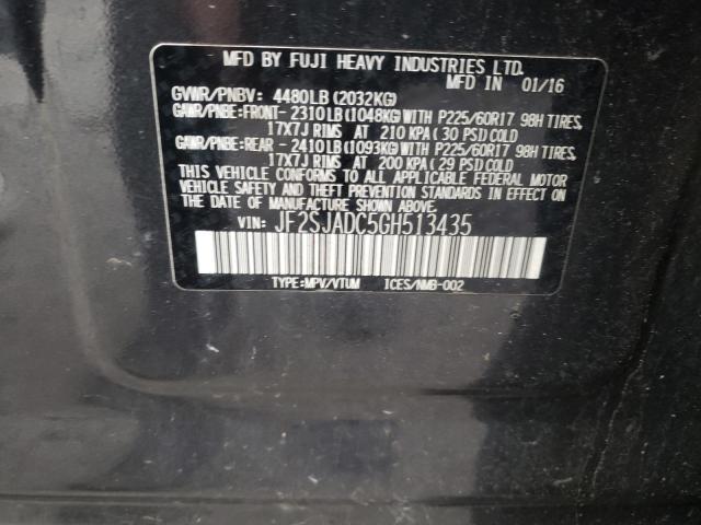 2016 SUBARU FORESTER JF2SJADC5GH513435