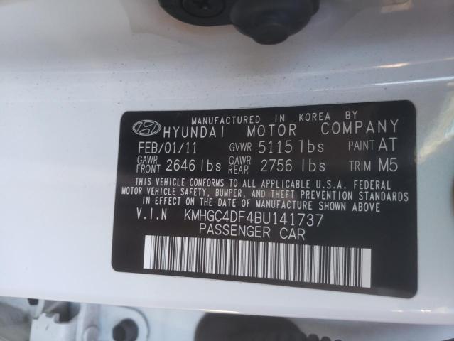 2011 HYUNDAI GENESIS 4. KMHGC4DF4BU141737
