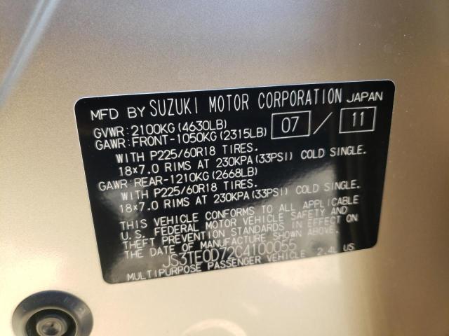 2012 SUZUKI GRAND VITA JS3TE0D72C4100055