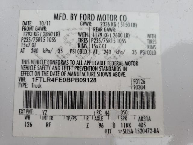 2011 FORD RANGER SUP 1FTLR4FE0BPB09128