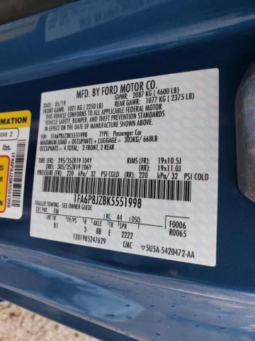2019 FORD MUSTANG SH 1FA6P8JZ8K5551998