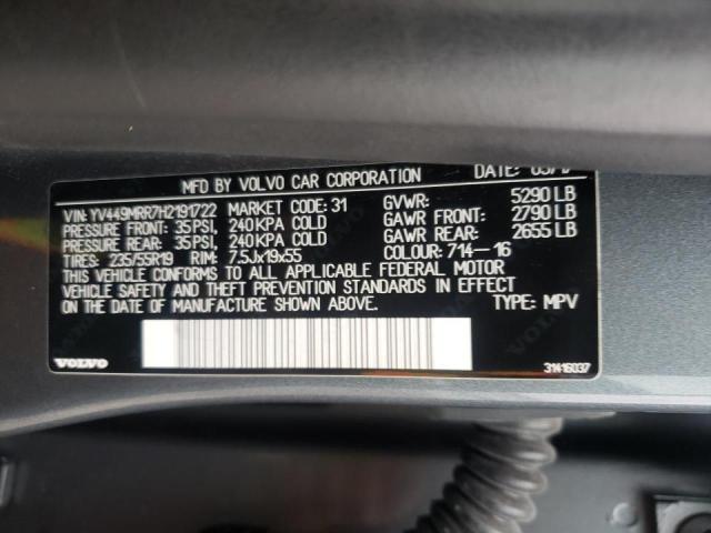 2017 VOLVO XC60 T6 DY YV449MRR7H2191722