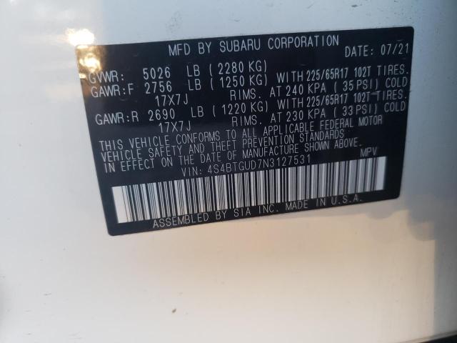2022 SUBARU OUTBACK WI 4S4BTGUD7N3127531