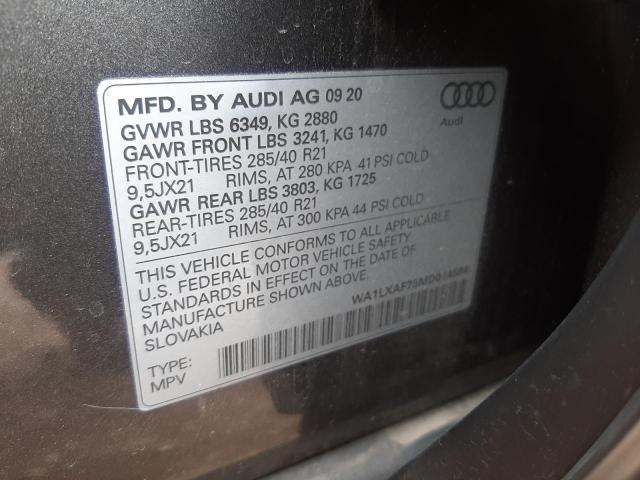 VIN WA1LXAF75MD014584 2021 Audi Q7, Premium Plus no.10