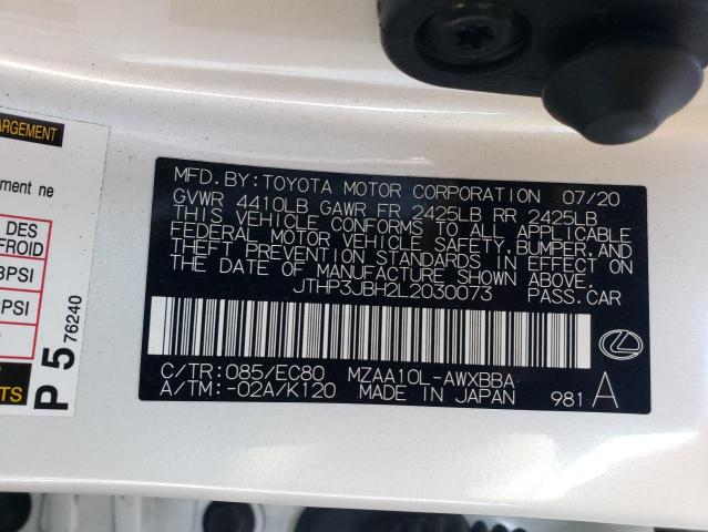 2020 LEXUS UX 200 JTHP3JBH2L2030073