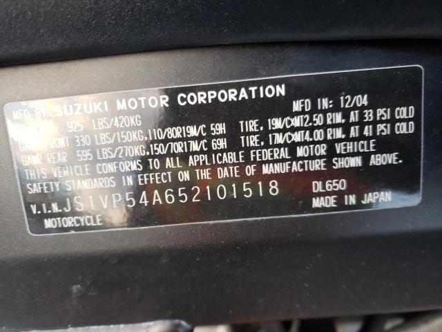 2005 SUZUKI DL650 K JS1VP54A652101518