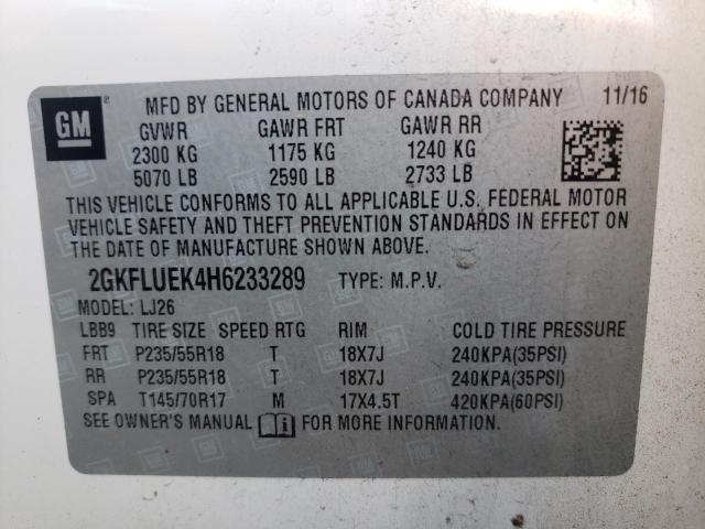 2017 GMC TERRAINSLT 2GKFLUEK4H6233289